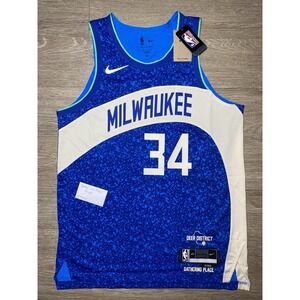 100% Authentic Nike Giannis Antetokounmpo Bucks City Edition Jersey Men 48 LARGE